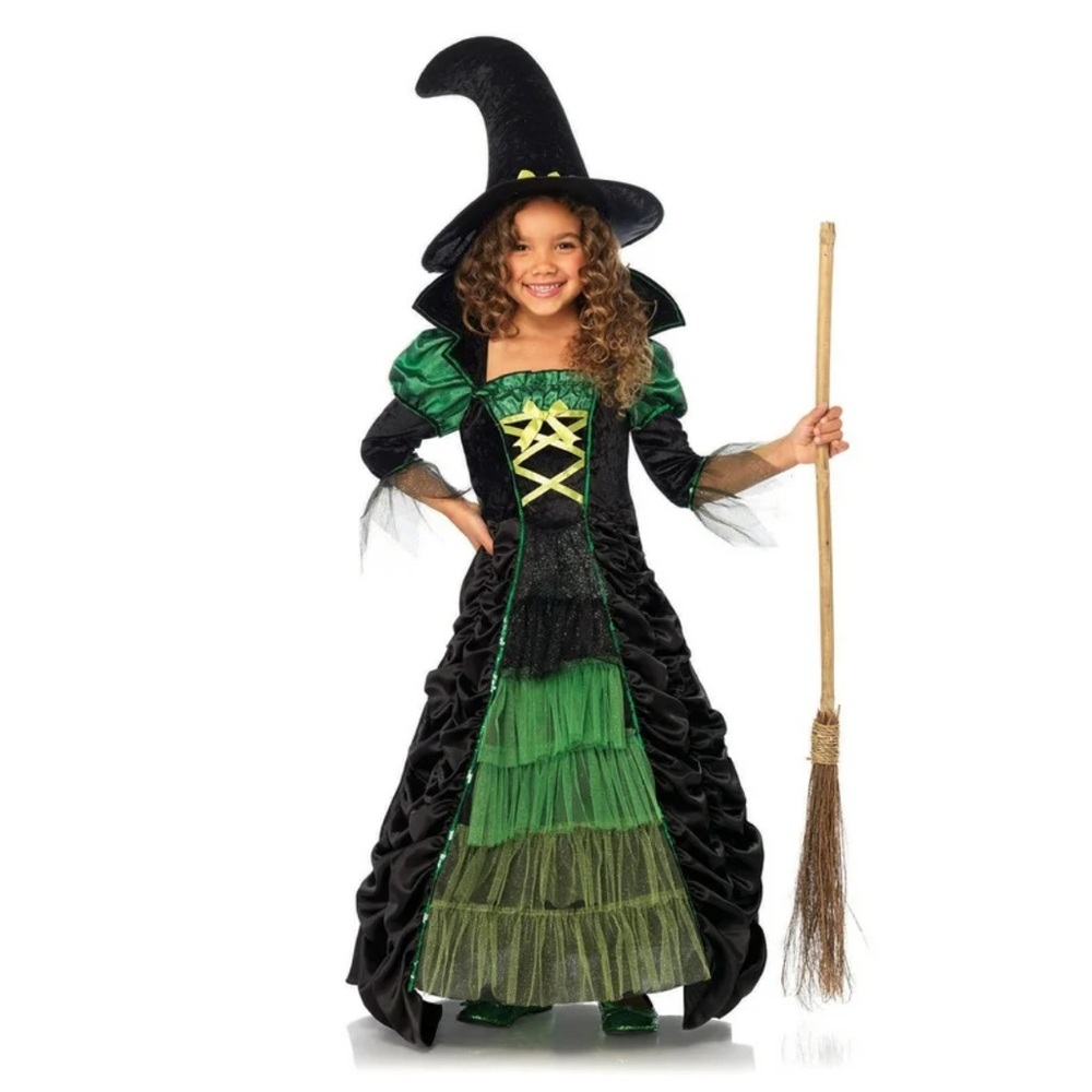 Enchanting Green Witch Costume for Kids Size Small
